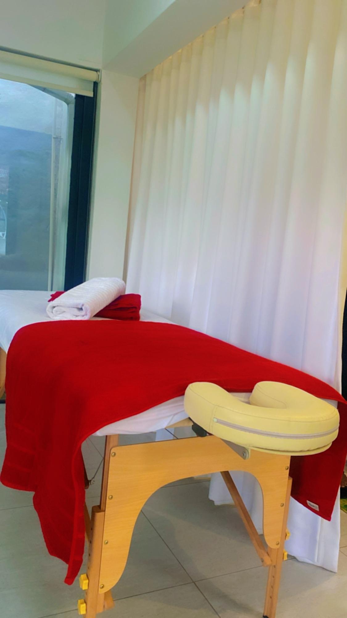 Professional mobile massage treatment session